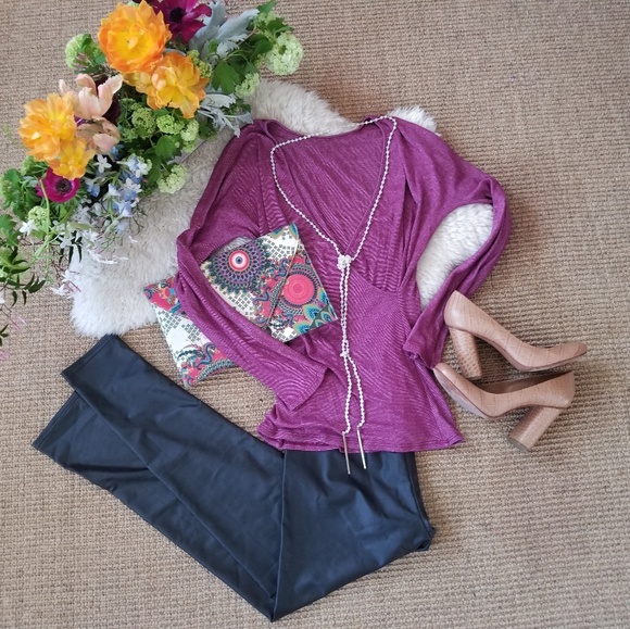 Michael Stars Cranberry Shine Tee - Picture 2 of 6